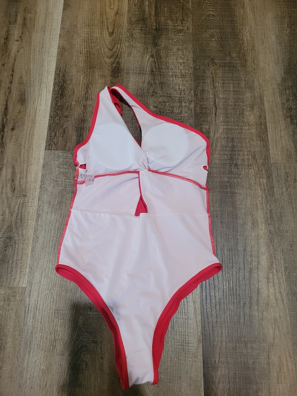SHEIN Hot Red One-Shoulder Twist One-Piece Swimsuit - Picture 9 of 13
